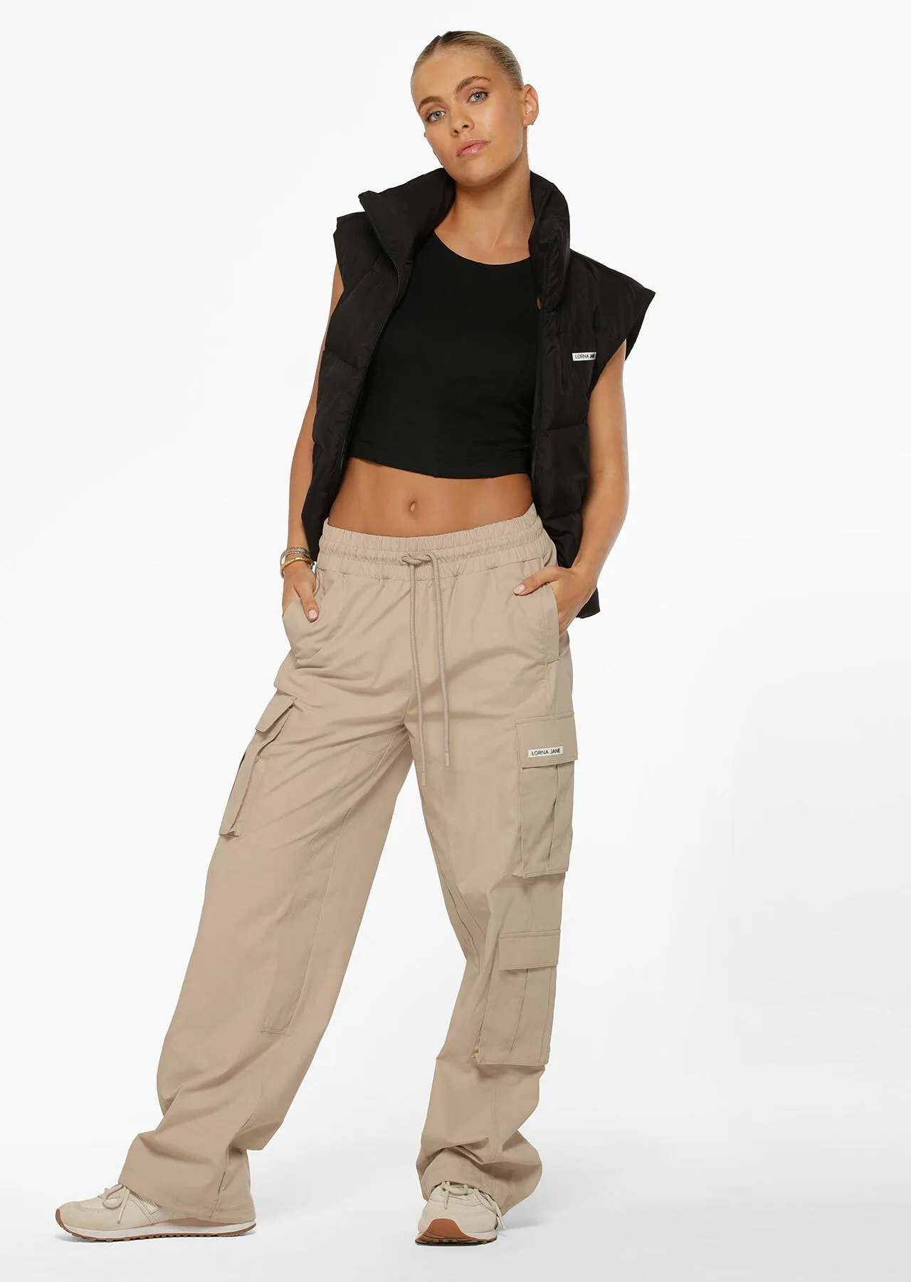 Flashback High Waisted Cargo Pant | Beige | Travel and Lifestyle | Lorna Jane New Zealand