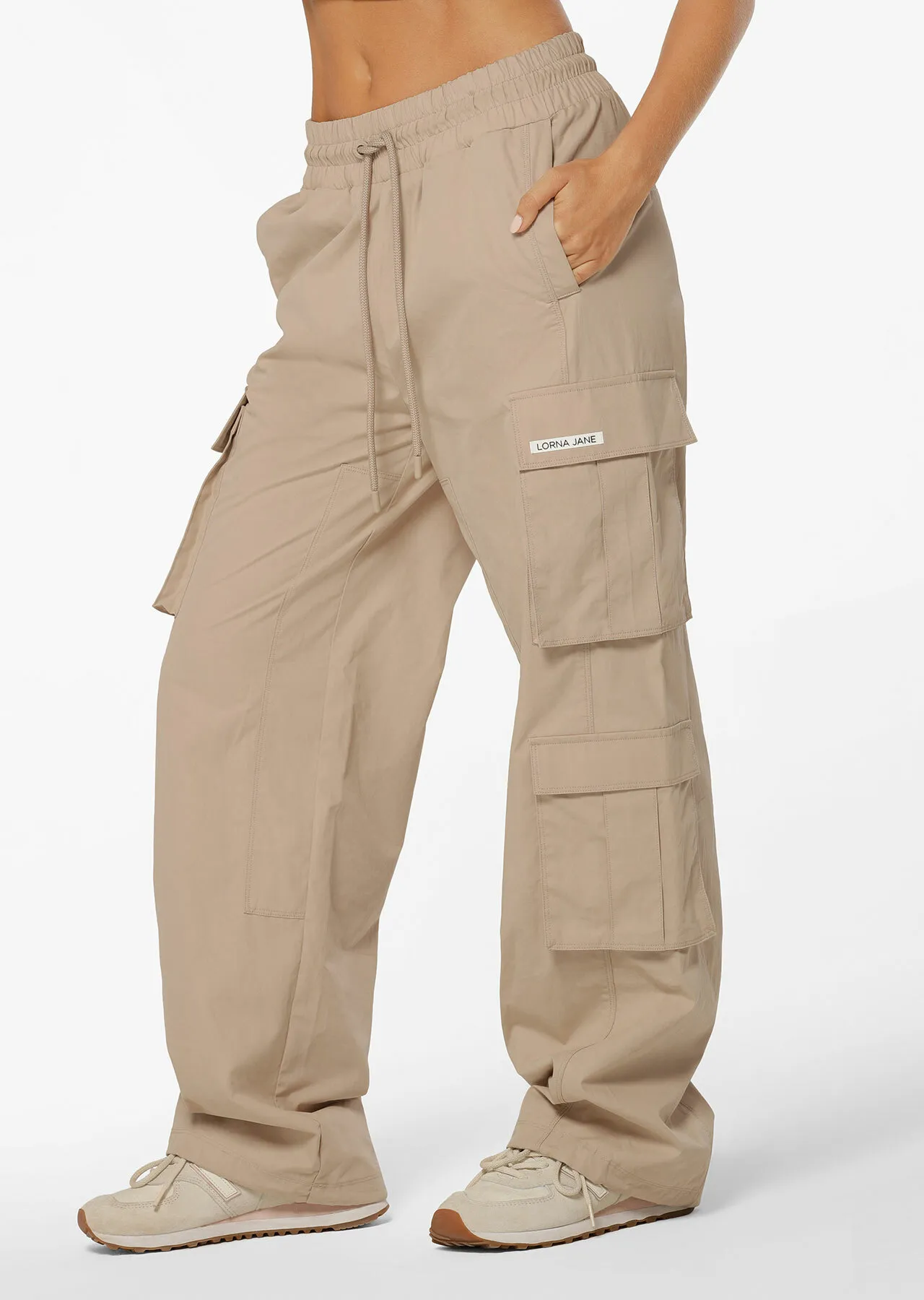 Flashback High Waisted Cargo Pant | Beige | Travel and Lifestyle | Lorna Jane New Zealand