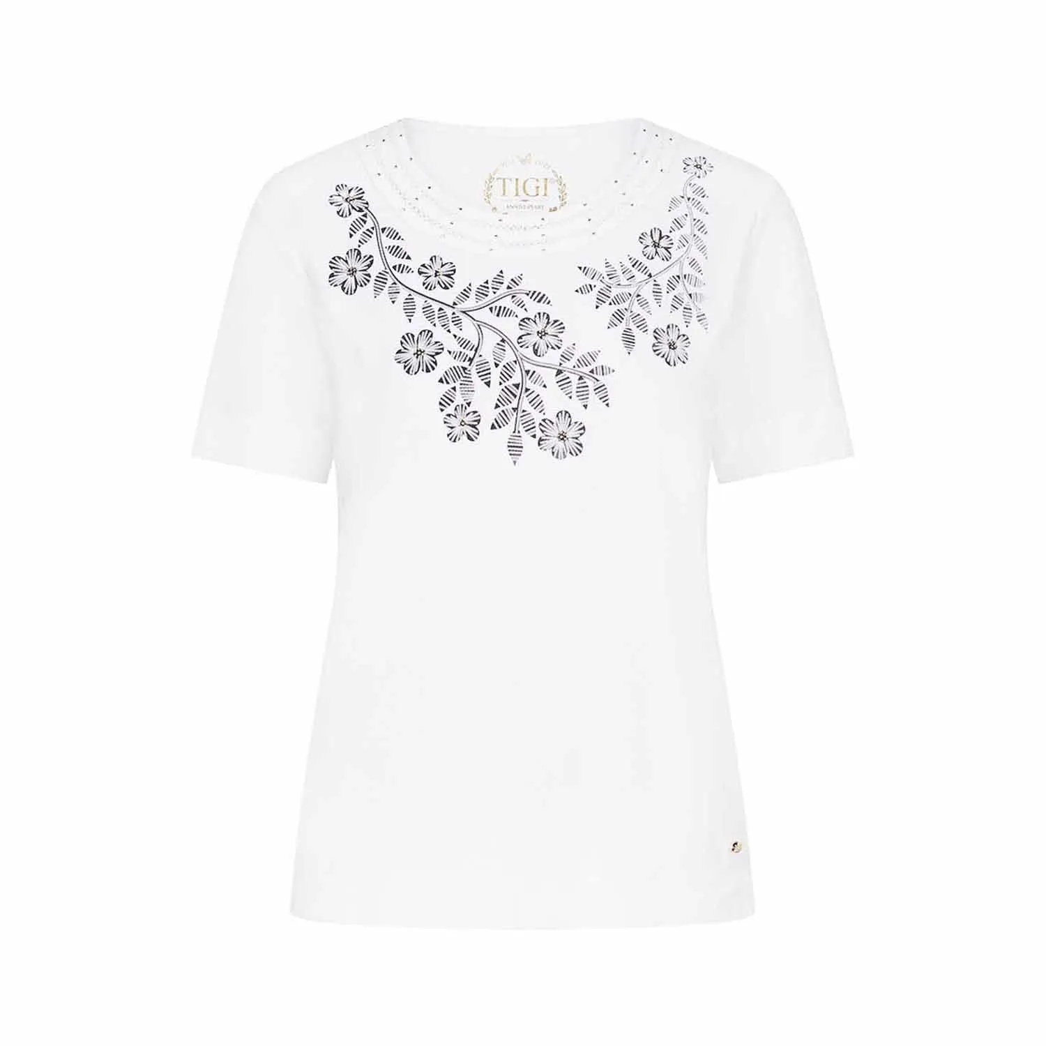 Flower Print Top - White