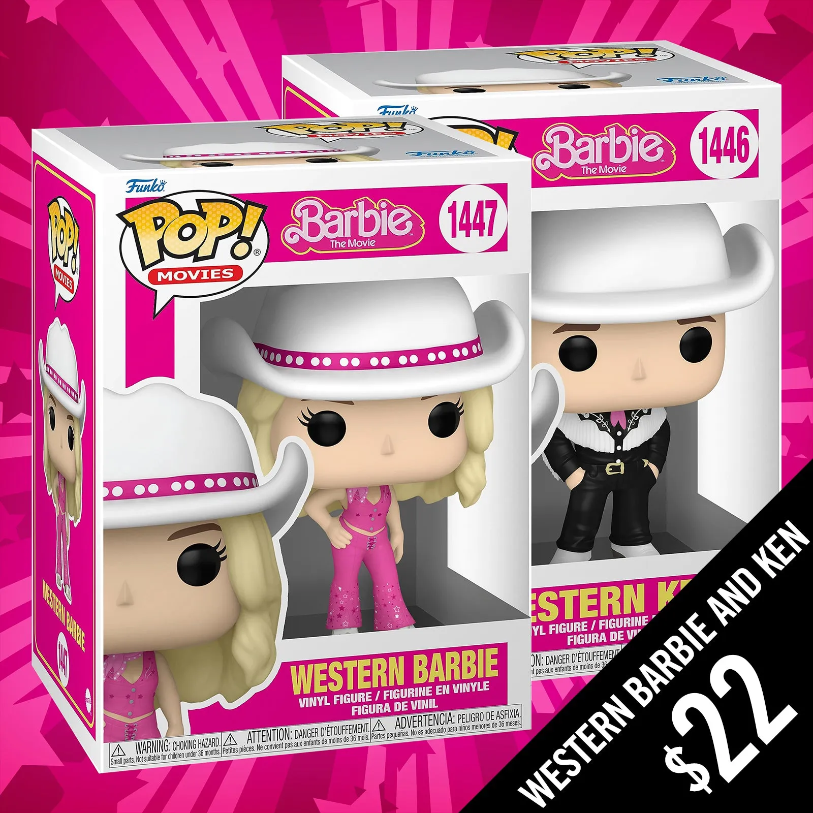 Funko Pop! Movies - Barbie The Movie: Wester Barbie and Western Ken