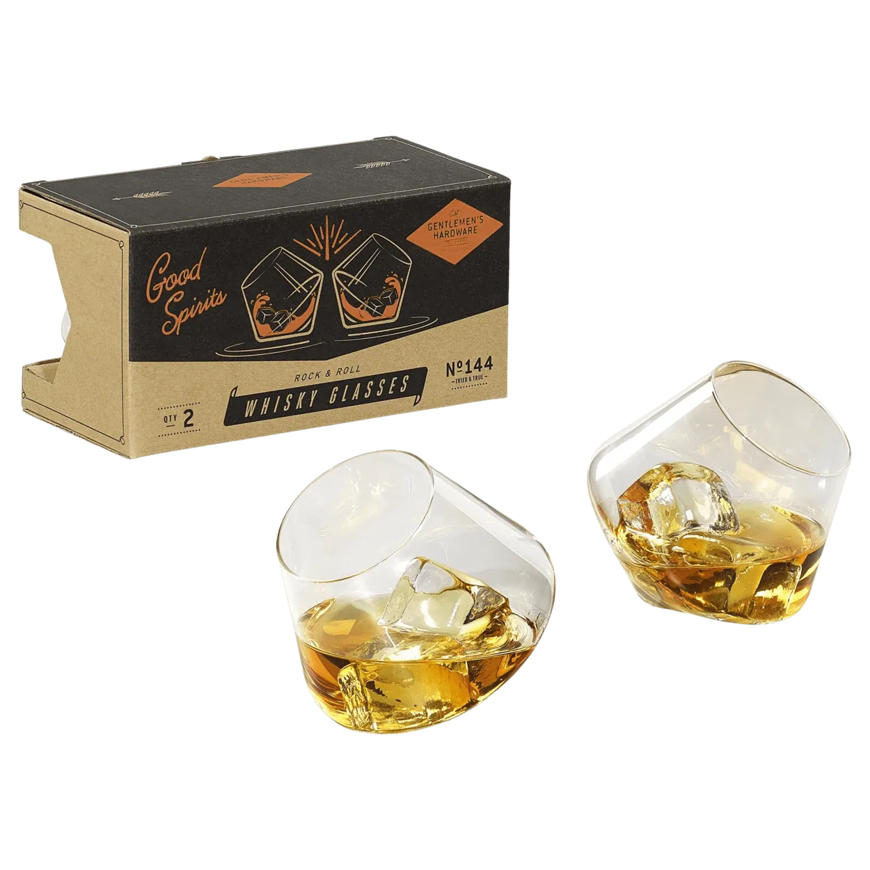 Gentlemen's Hardware Rocking Whisky Glasses Set Of 2