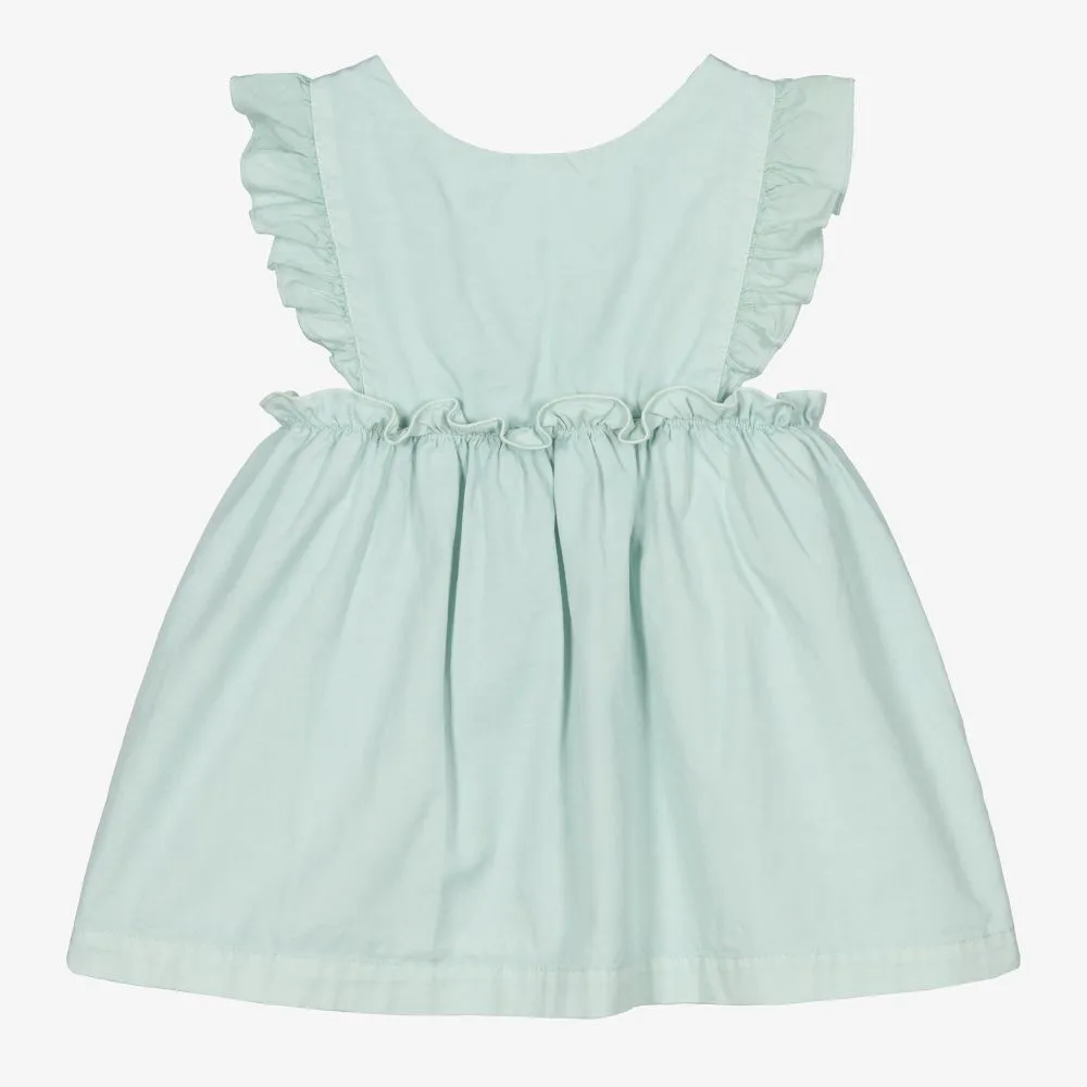 Girls Green Pinafore Dress