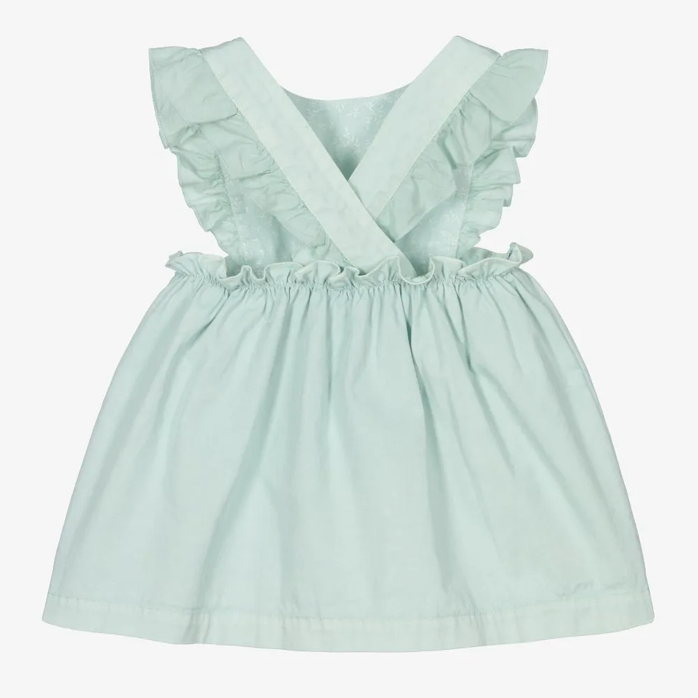 Girls Green Pinafore Dress