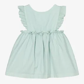 Girls Green Pinafore Dress