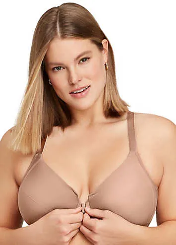 Glamorise Full Figure Plus Size Front Close Wonderwire Bra with Smoothing Back | Grattan