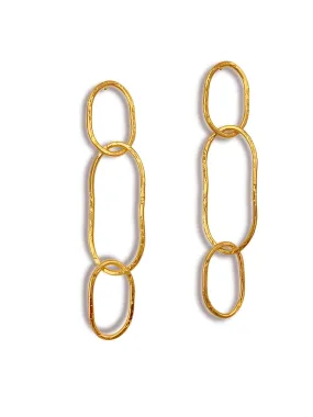 Gold Shackle Link Dangle Earrings