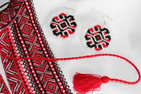 Hand Embroidered Earrings