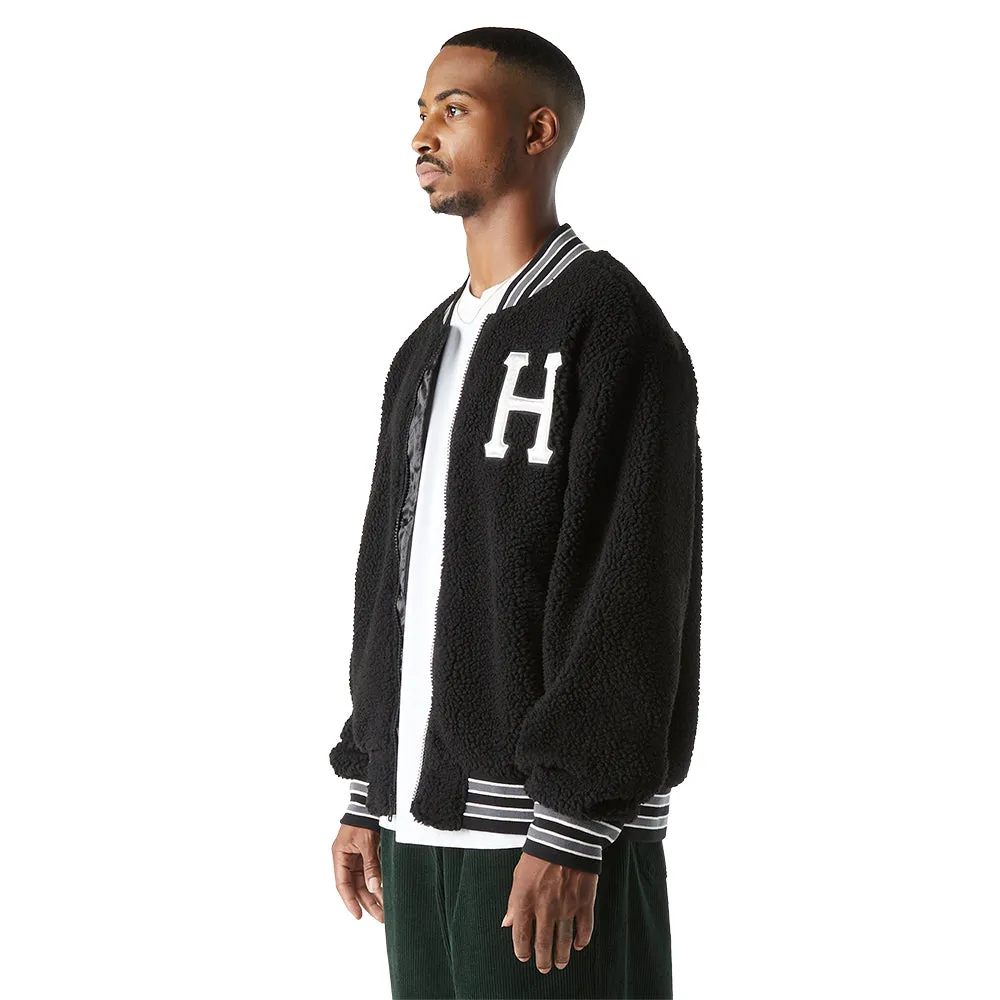 HUF SHERPA VARSITY JACKET // BLACK