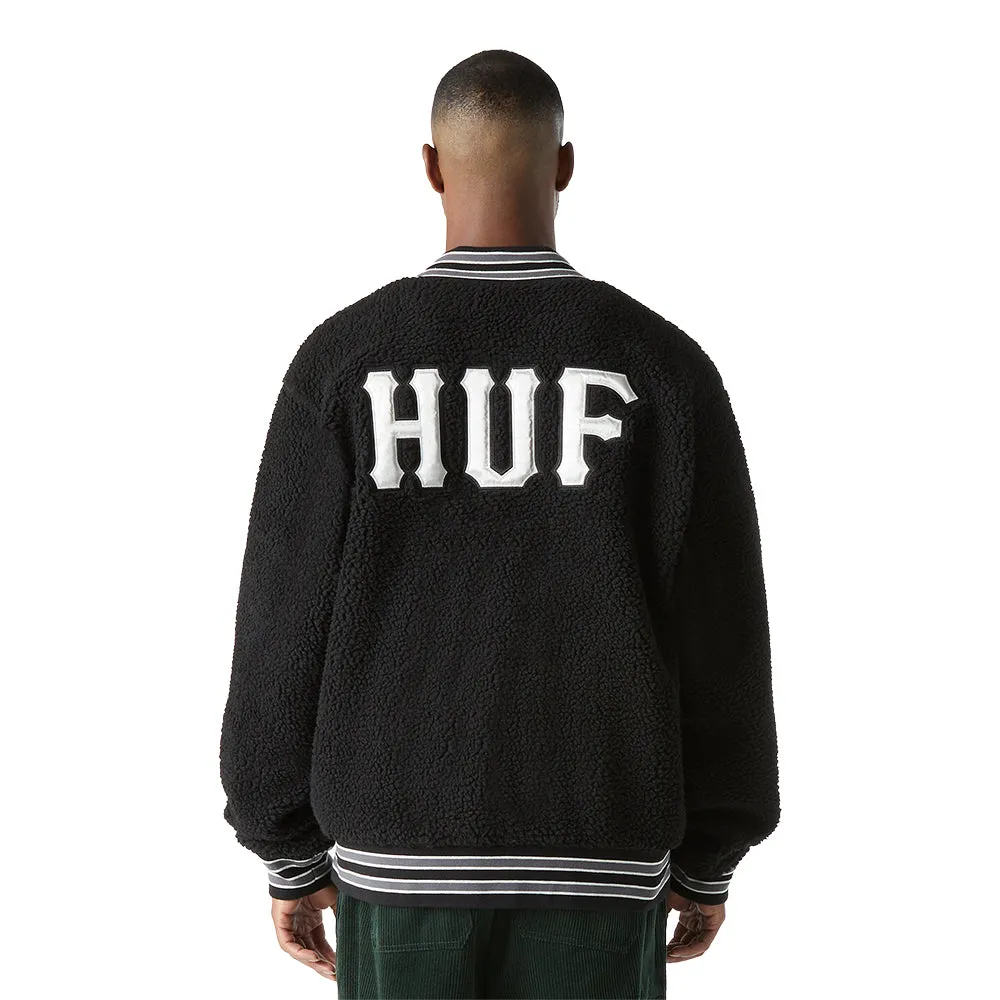 HUF SHERPA VARSITY JACKET // BLACK