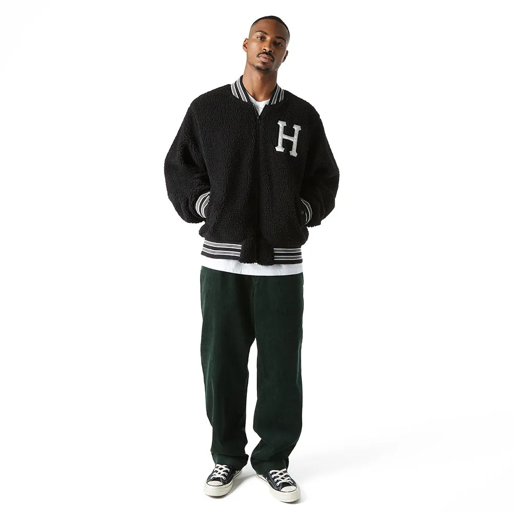 HUF SHERPA VARSITY JACKET // BLACK