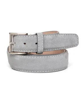 Italian Suede Belt in Dove Grey