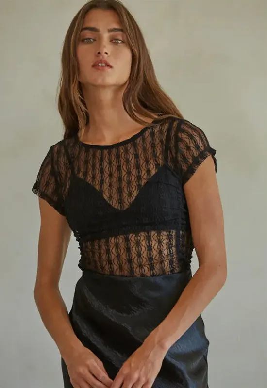 Ivana Lace Top - Black