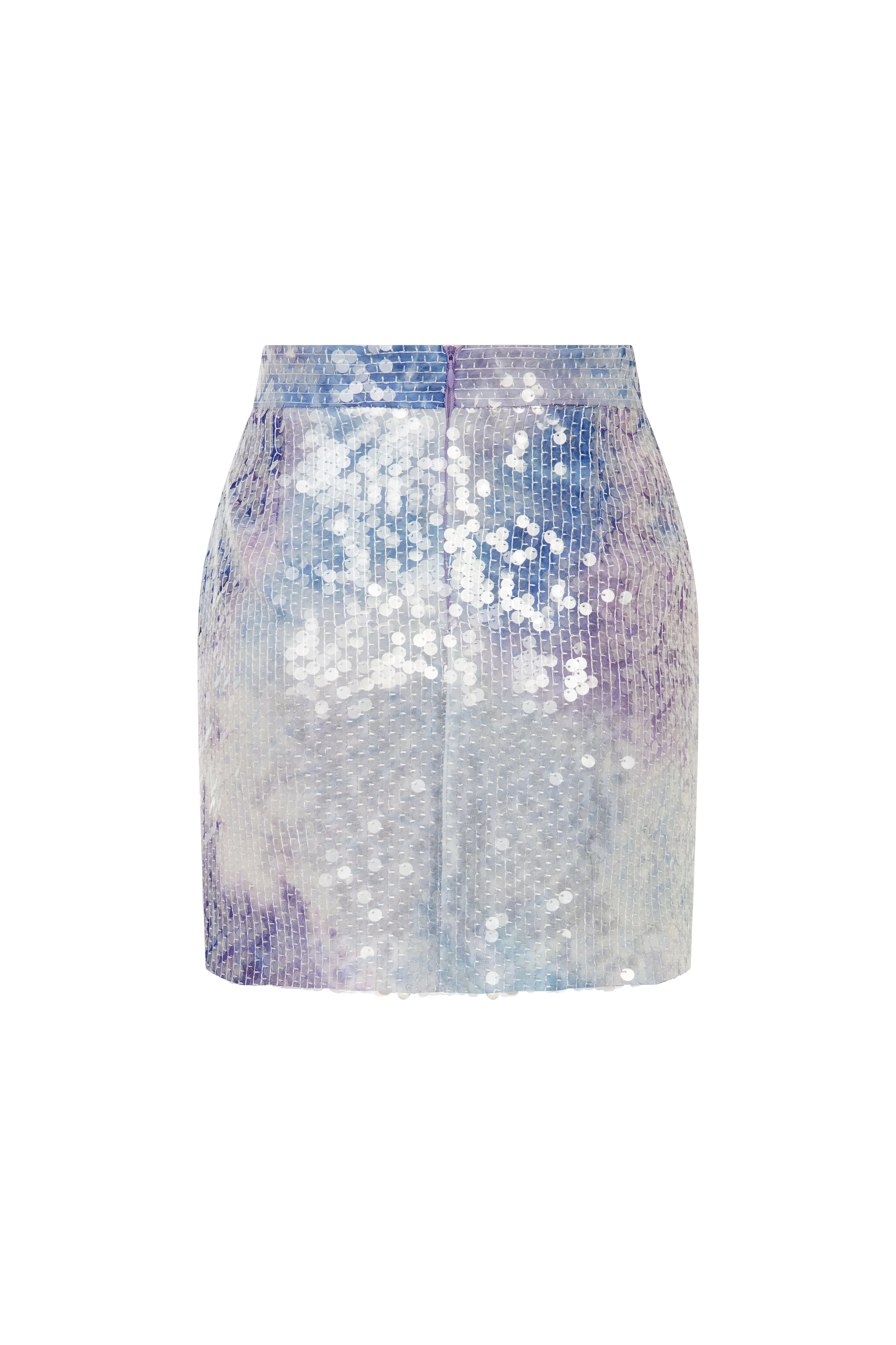 Janine - Silk Sequin Mini Skirt With Front Slit