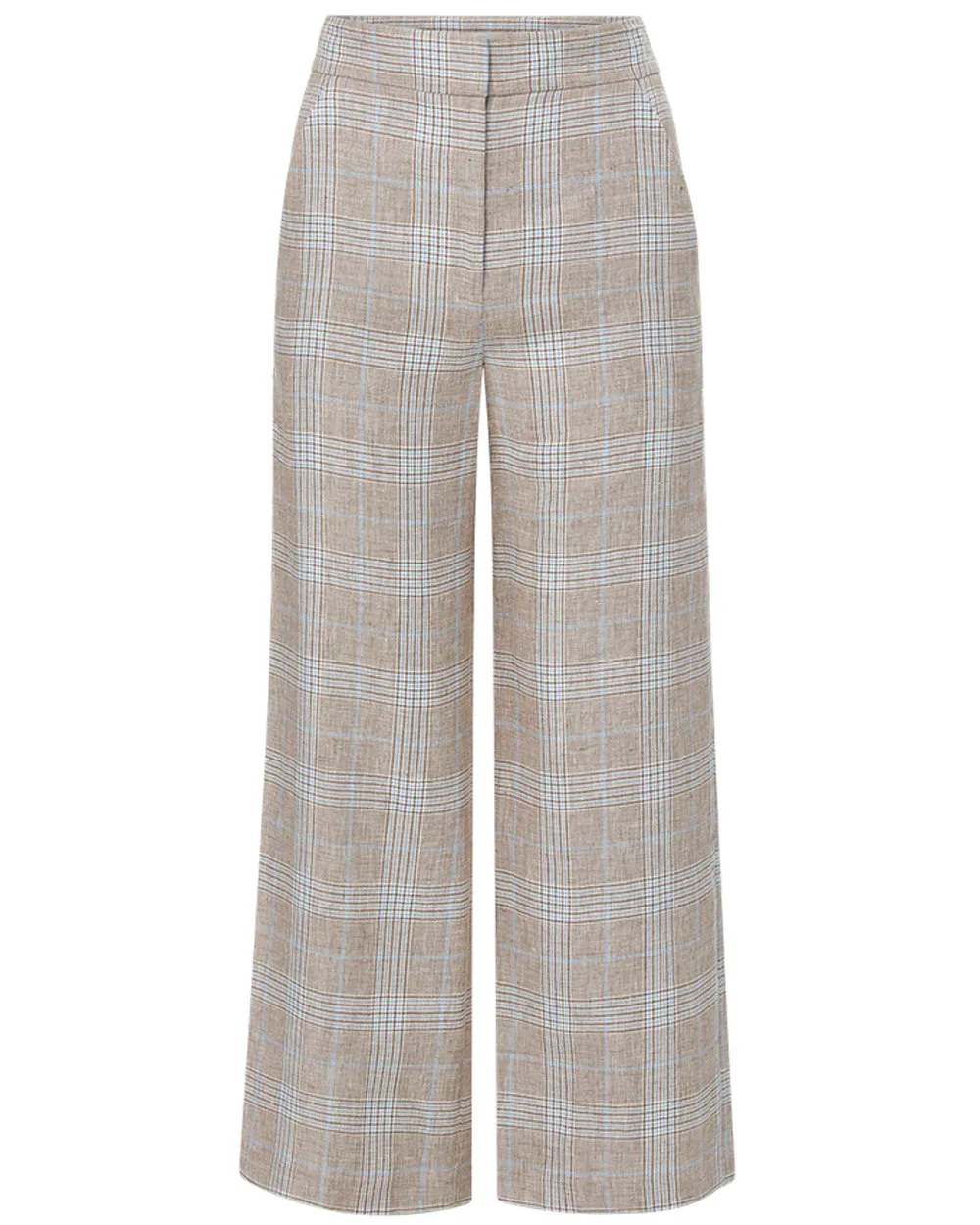 Khaki Check Linen Brixton Pant