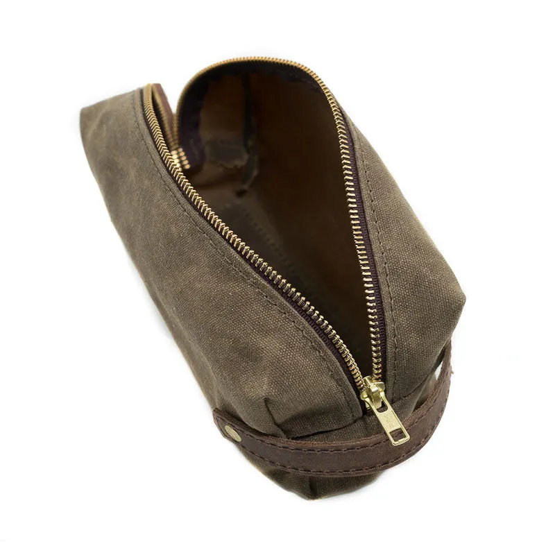 Leather High Line Two Pouch with Waxed Canvas - Available in Multiple Colors