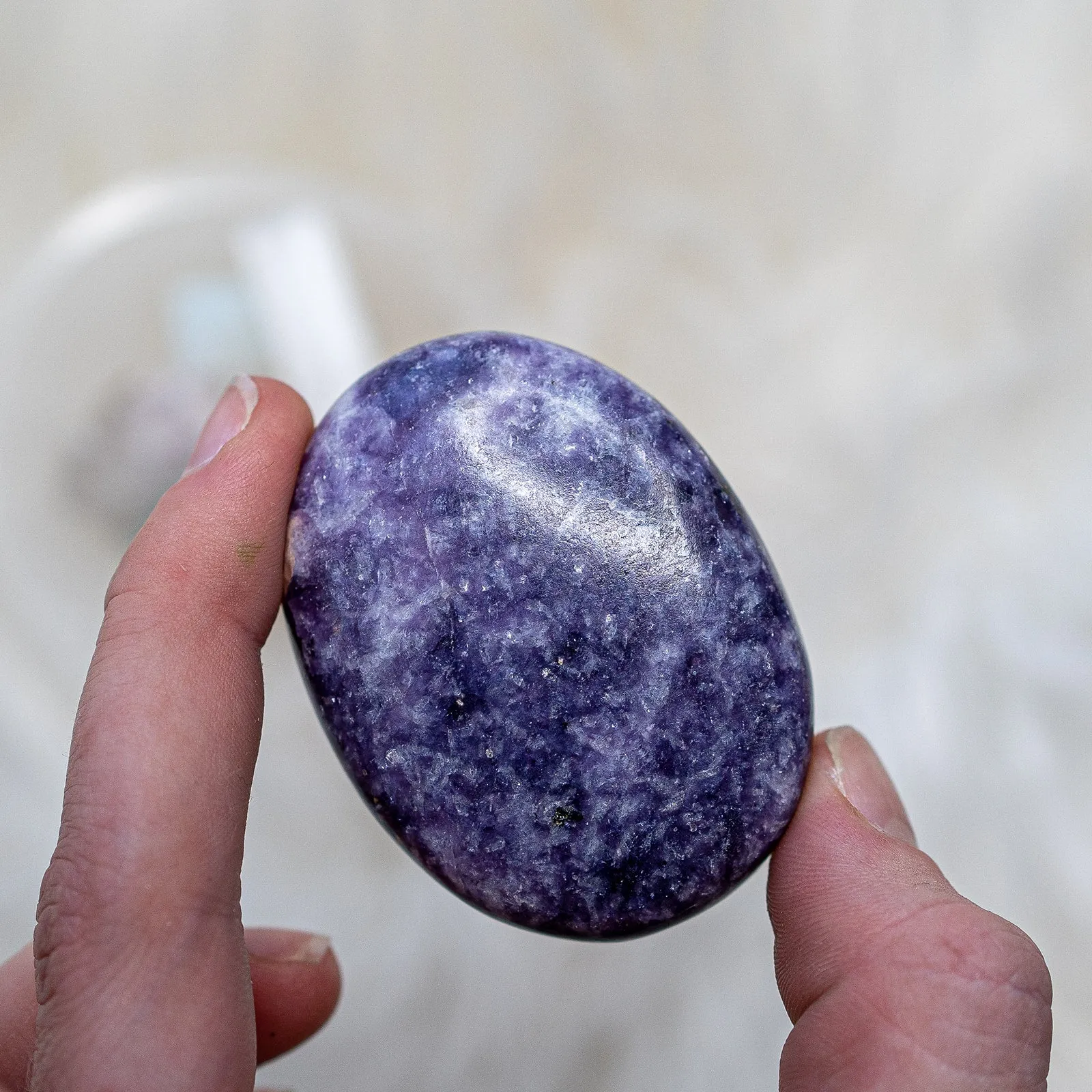 Lepidolite Pillow Palm Stones ~ Soothe Anxiety and Bring Balance to Emotions