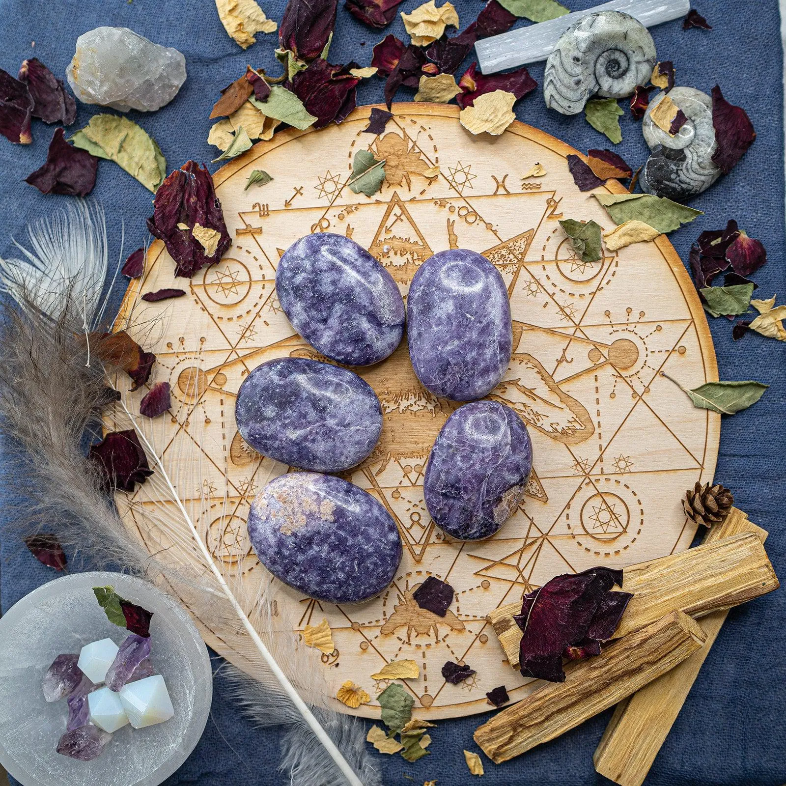 Lepidolite Pillow Palm Stones ~ Soothe Anxiety and Bring Balance to Emotions