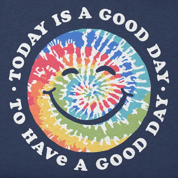 Life is Good Women's Crusher Lite Tee - Tie Dye Smile Good Day