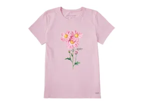 Life is Good Women's Crusher Tee - Antique Pink Flowers