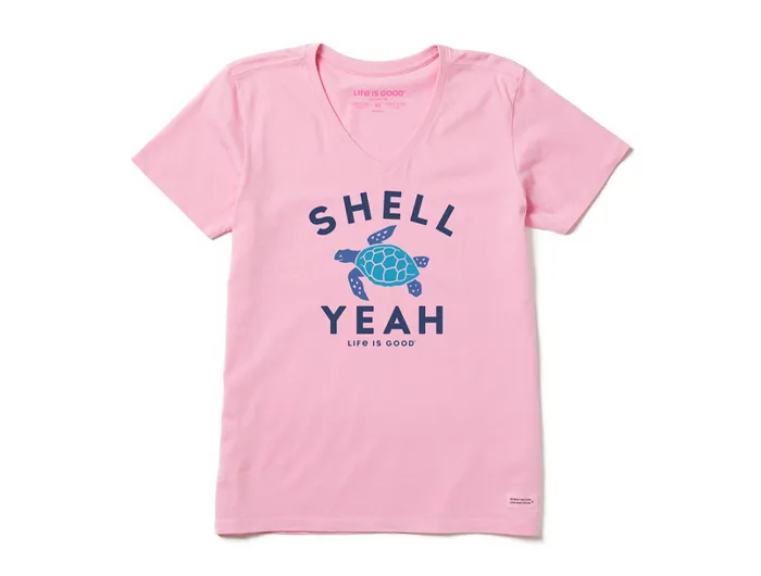 Life is Good Women's Crusher Vee - Shell Yeah