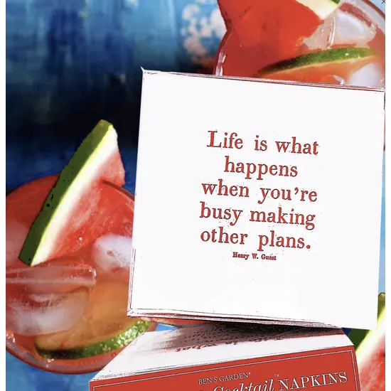 Life Is What Happens Amusing Cocktail Napkin Set/ 40