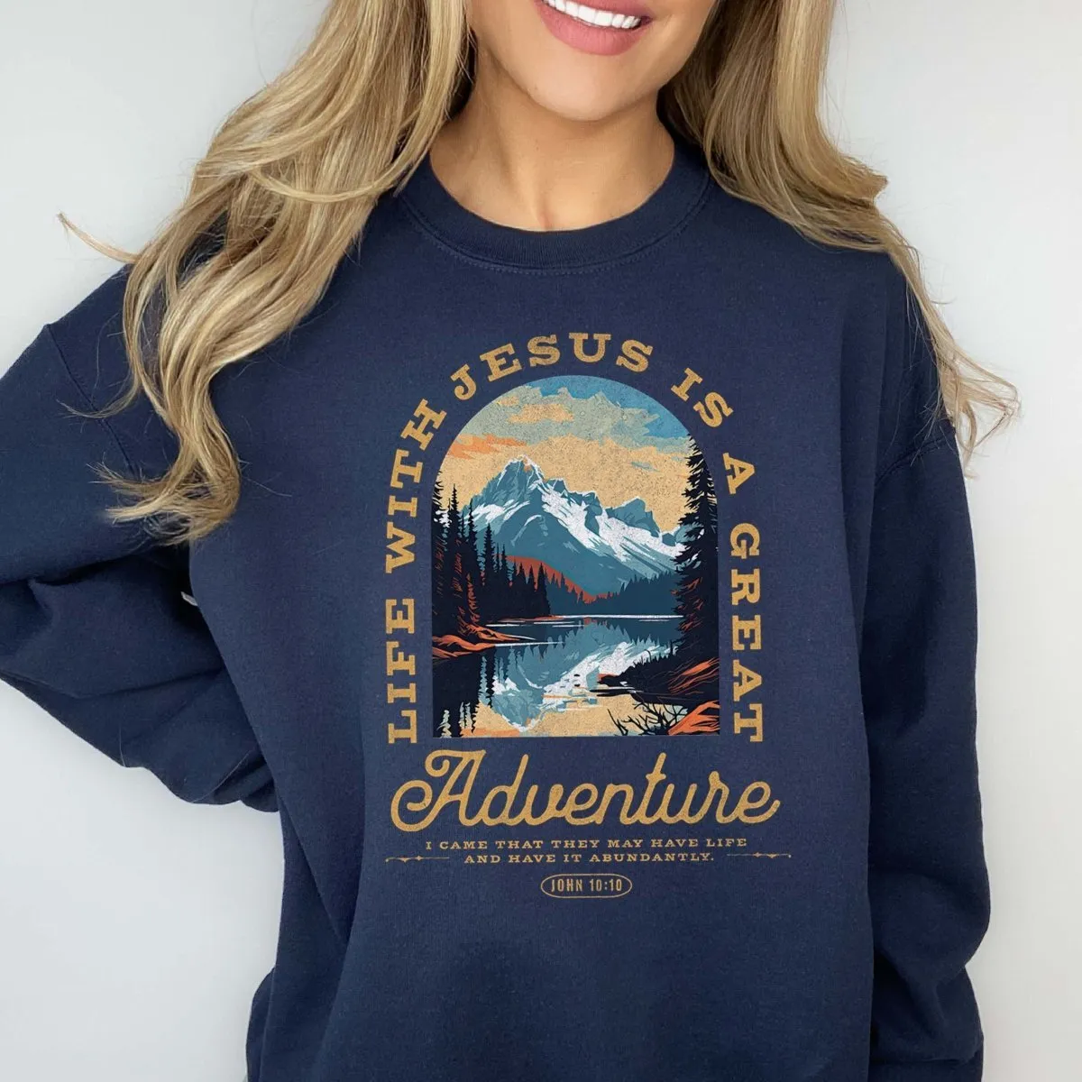 Life with Jesus is a Great Adventure Wholesale Crew Sweatshirt