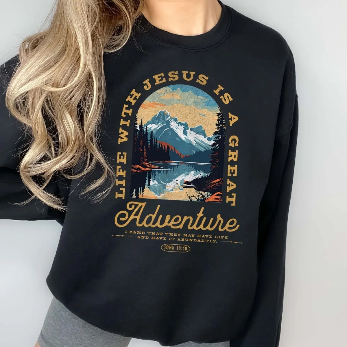 Life with Jesus is a Great Adventure Wholesale Crew Sweatshirt