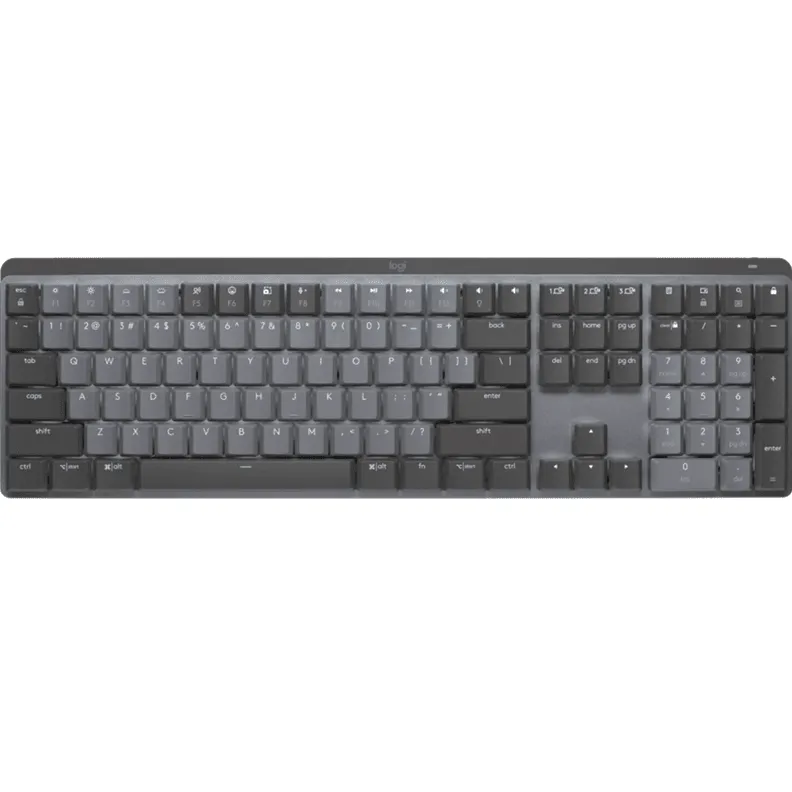 Logitech MX Mechanical Keys Wireless Keyboard Full Size Tactile Quiet Grey