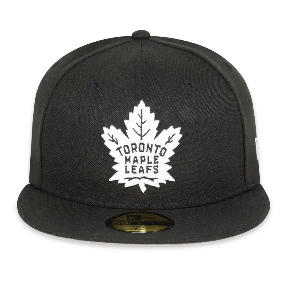 Maple Leafs New Era Men's 59FIFTY Prim Logo Fitted Hat - BLACK