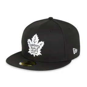 Maple Leafs New Era Men's 59FIFTY Prim Logo Fitted Hat - BLACK