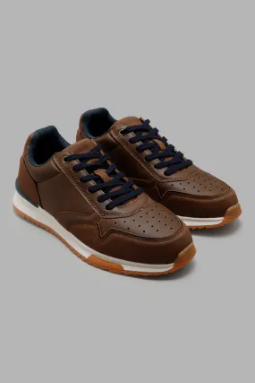 Men Brown Lace Up Sneaker