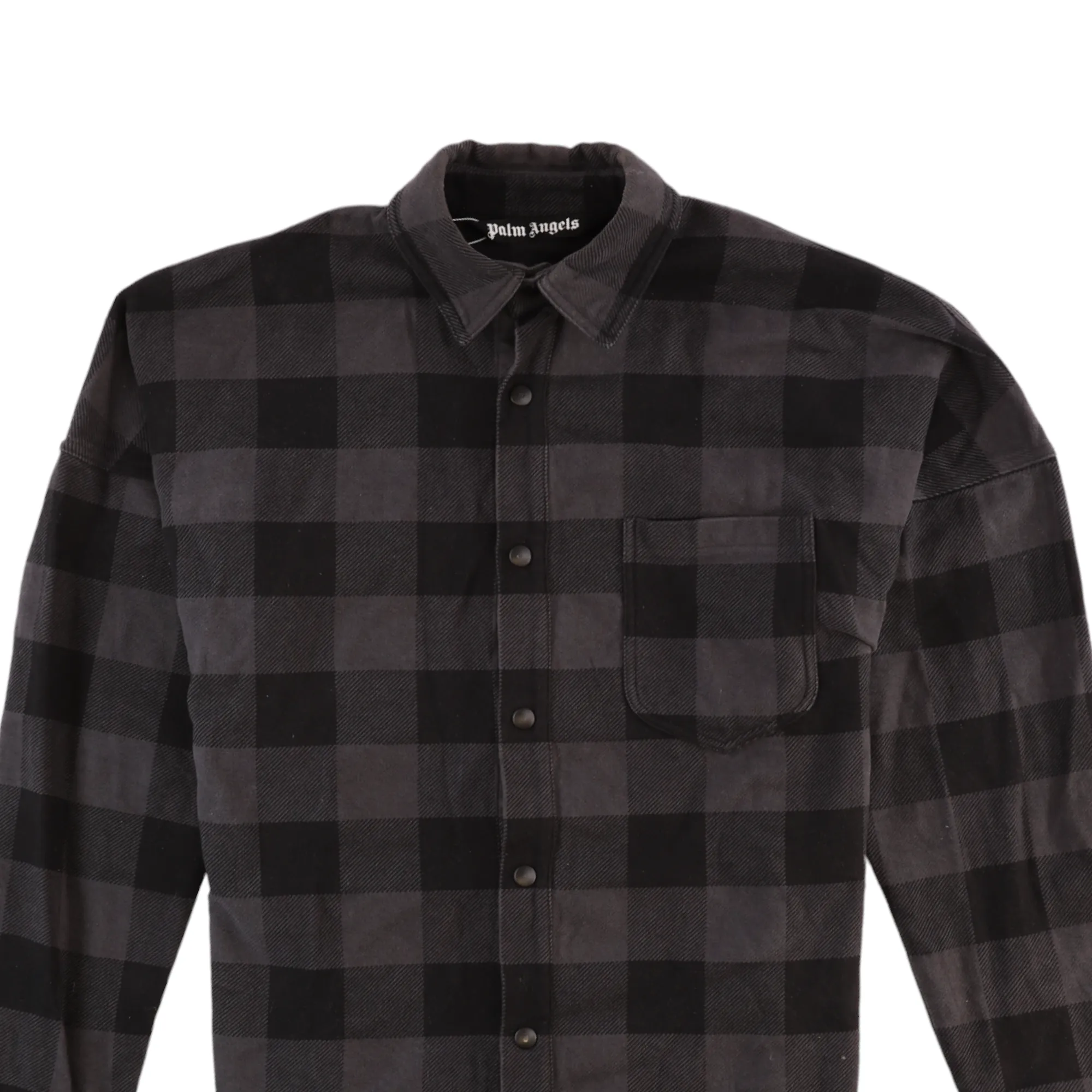 Men's Checkered Logo OverShirt Grey Size M