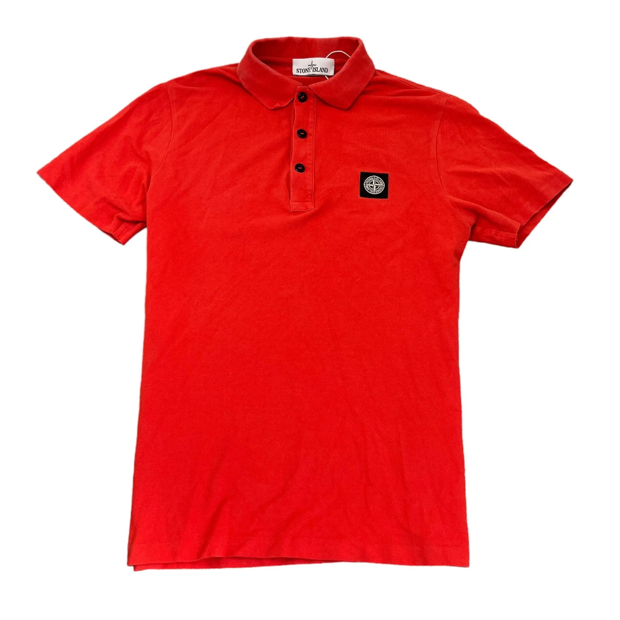 Men's Embroidered Logo Polo Shirt Red Size M