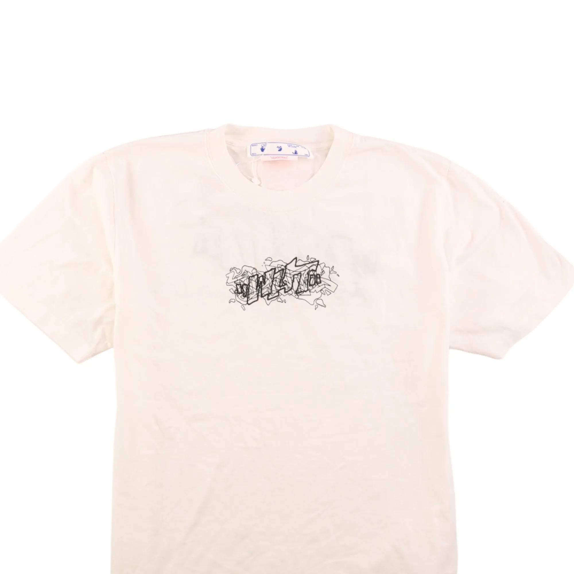 Men's Embroidered Logo T-Shirt White Size XL