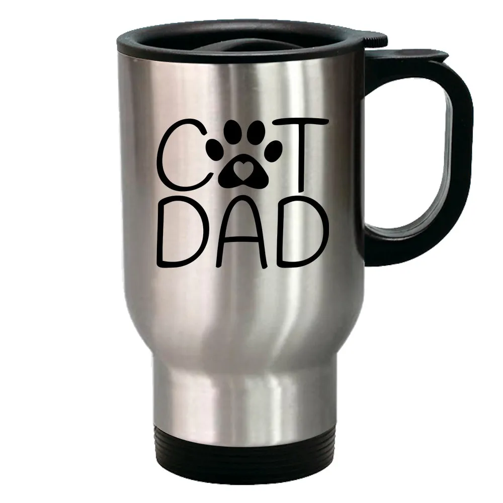 Metal Coffee and Tea Travel Mug Cat Dad