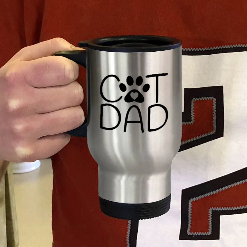 Metal Coffee and Tea Travel Mug Cat Dad