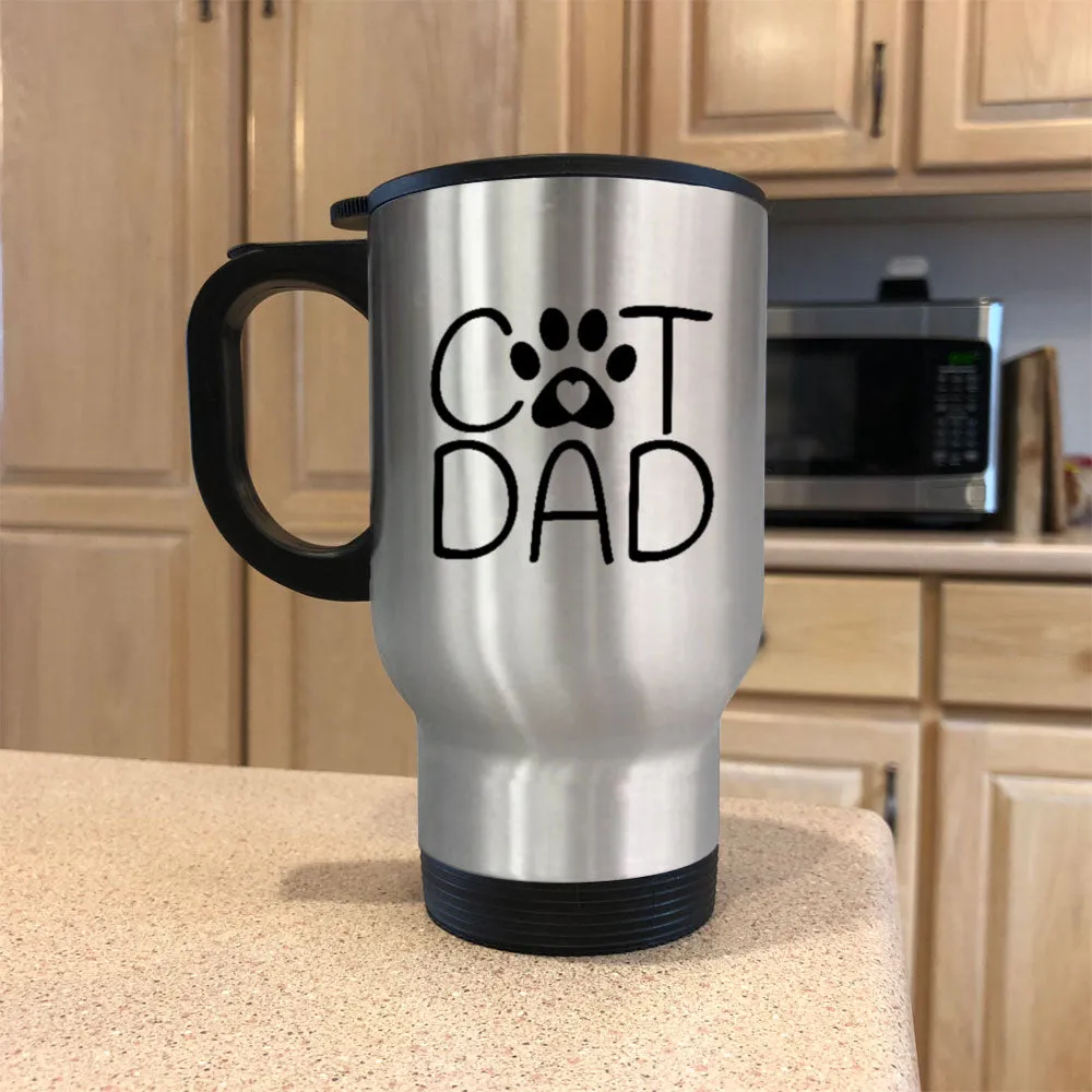 Metal Coffee and Tea Travel Mug Cat Dad