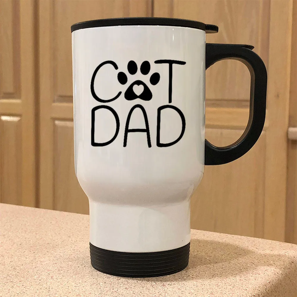 Metal Coffee and Tea Travel Mug Cat Dad