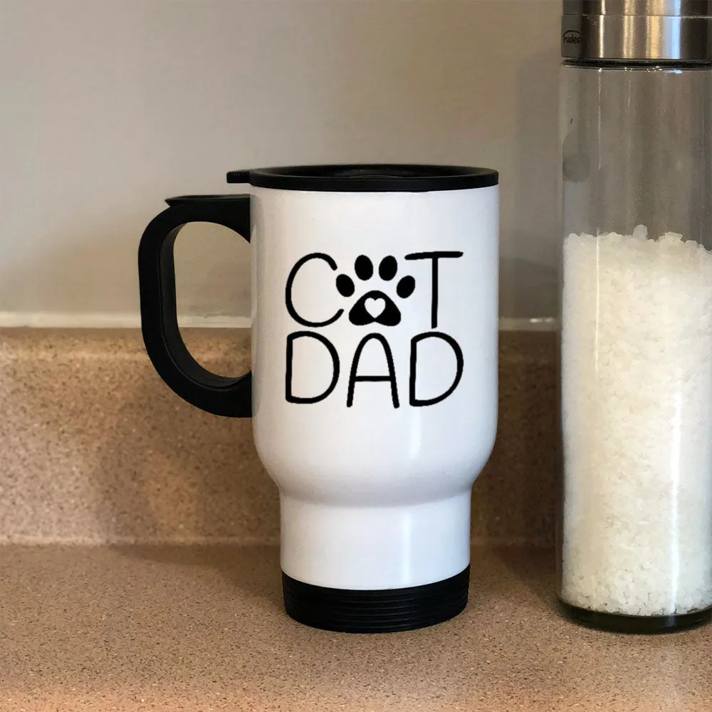 Metal Coffee and Tea Travel Mug Cat Dad