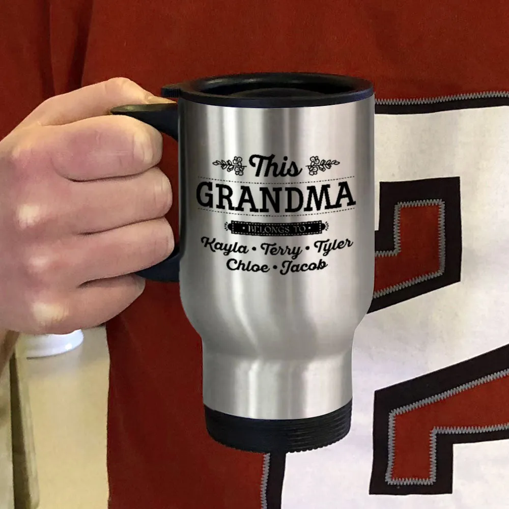 Metal Coffee and Tea Travel Mug This Grandma Personalized