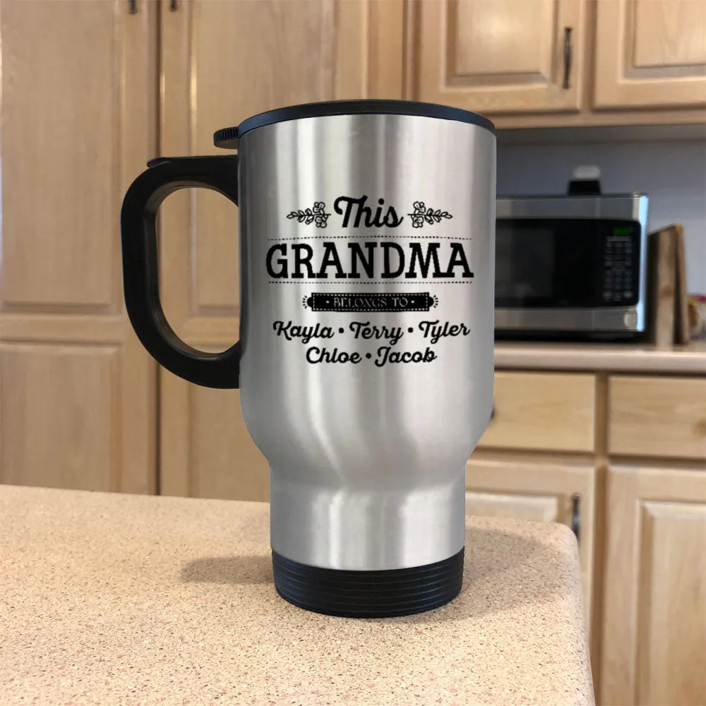 Metal Coffee and Tea Travel Mug This Grandma Personalized