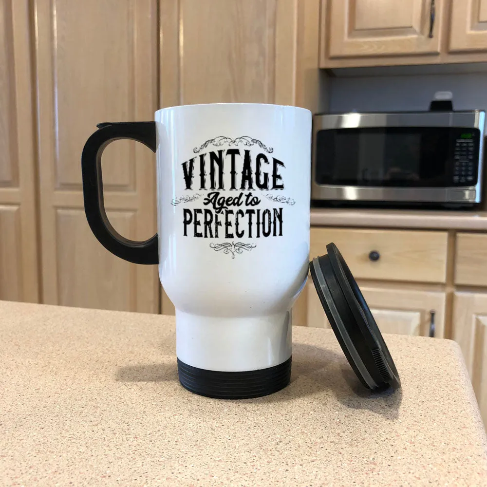 Metal Coffee and Tea Travel Mug Vintage Aged to Perfection