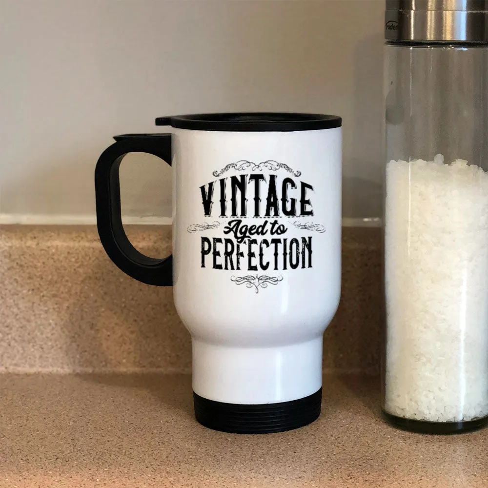 Metal Coffee and Tea Travel Mug Vintage Aged to Perfection