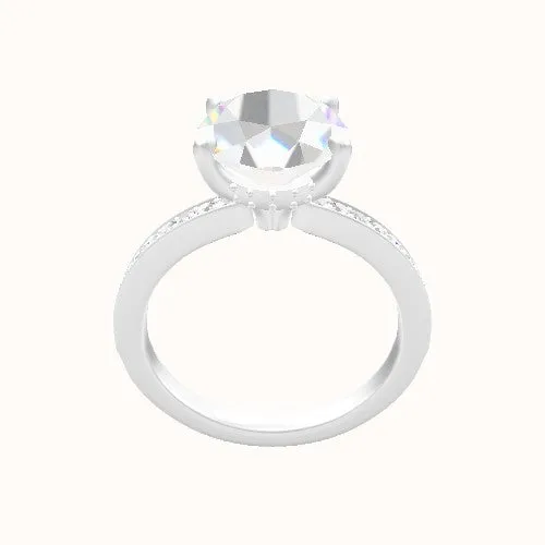 Micropave Engagement Ring With Front set gallery Head