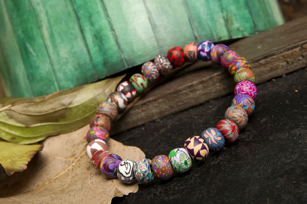 Multi Fall Small Bead All Clay Bracelet