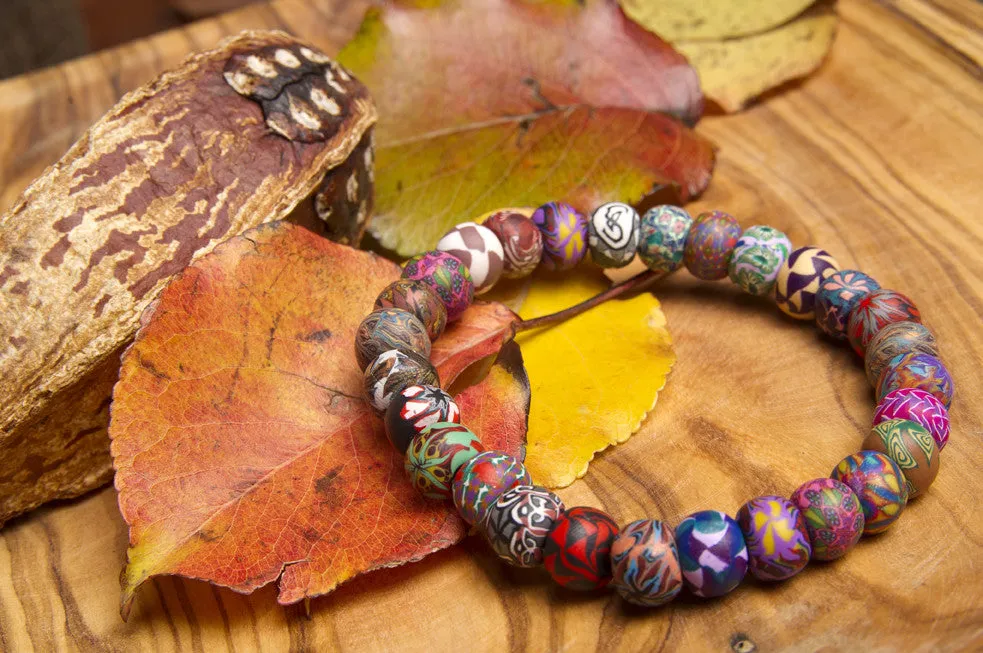 Multi Fall Small Bead All Clay Bracelet