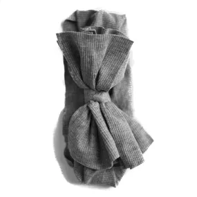 Niccesories Grey Butter Soft Baby Bow Headband