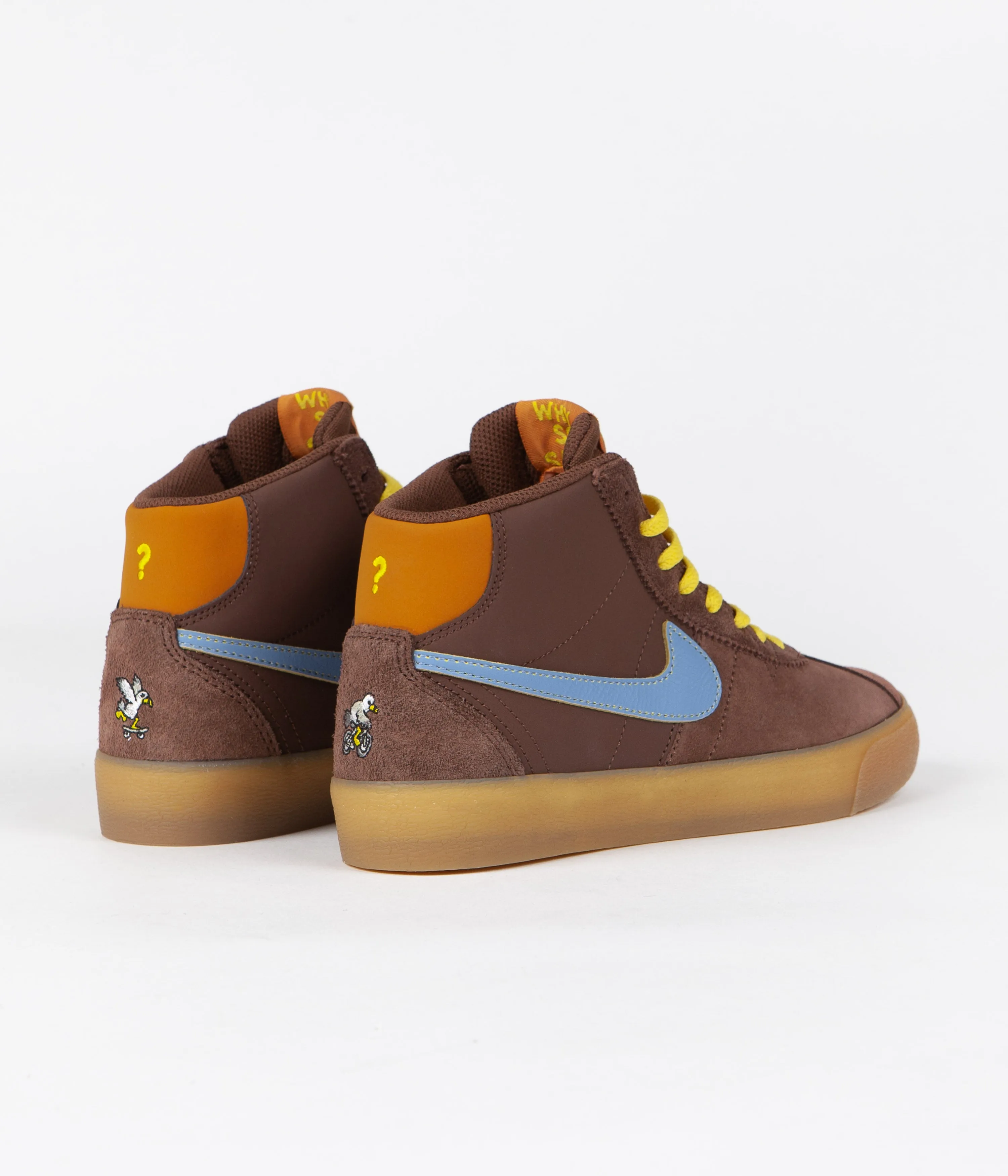 Nike SB x Why So Sad? Womens Bruin High Premium Shoes - Light Chocolate / Light Blue - Monarch