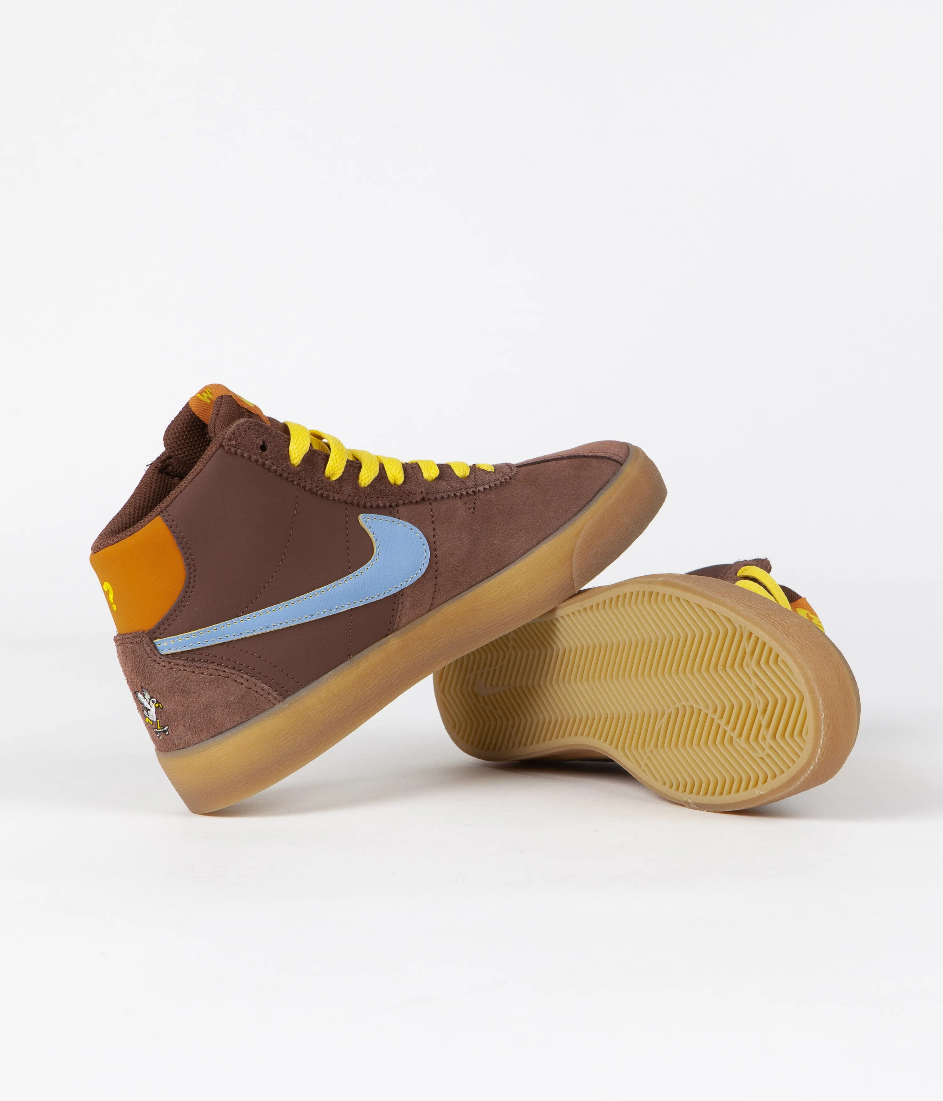 Nike SB x Why So Sad? Womens Bruin High Premium Shoes - Light Chocolate / Light Blue - Monarch