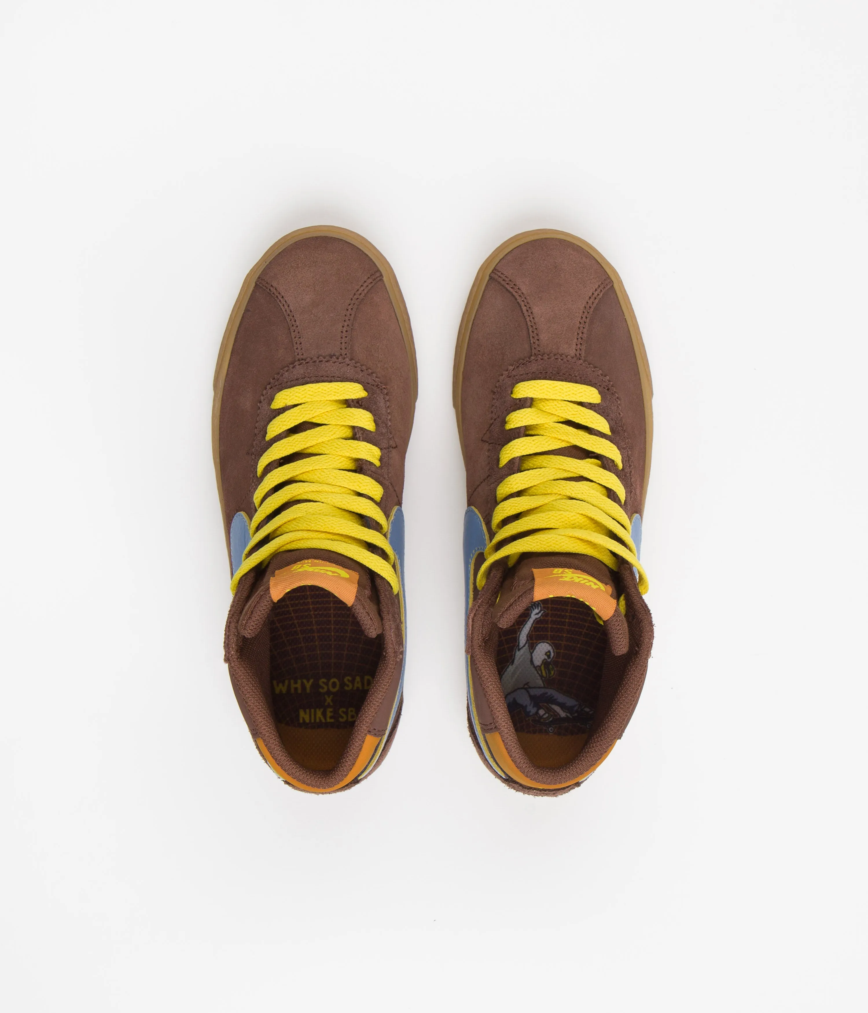 Nike SB x Why So Sad? Womens Bruin High Premium Shoes - Light Chocolate / Light Blue - Monarch